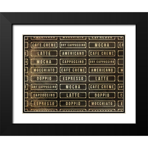 Coffee List Black Modern Wood Framed Art Print with Double Matting by OnRei