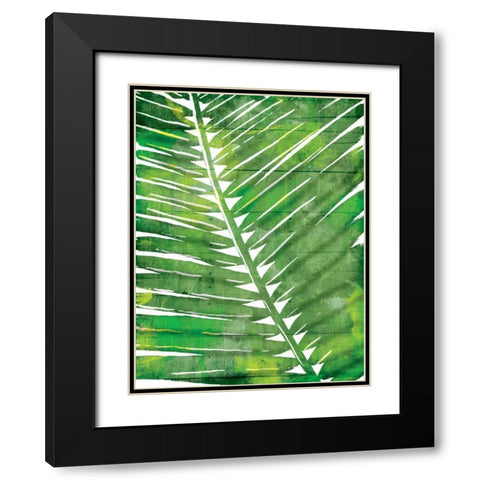 Watercolor Palms Black Modern Wood Framed Art Print with Double Matting by OnRei