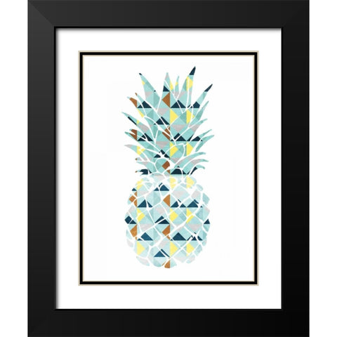 Pineapple Triangles Black Modern Wood Framed Art Print with Double Matting by OnRei