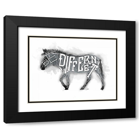 Be Different Black Modern Wood Framed Art Print with Double Matting by OnRei