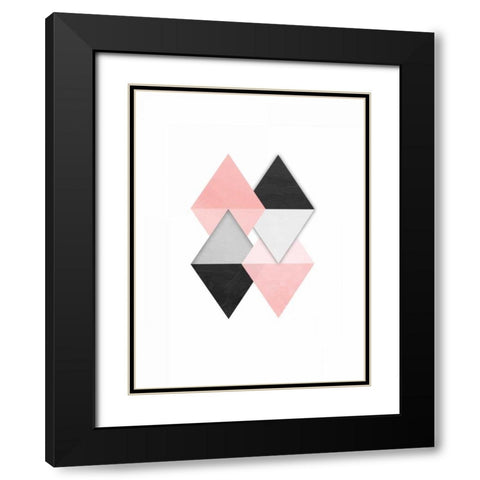 Rose Simplicity Black Modern Wood Framed Art Print with Double Matting by OnRei