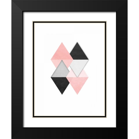 Rose Simplicity Black Modern Wood Framed Art Print with Double Matting by OnRei