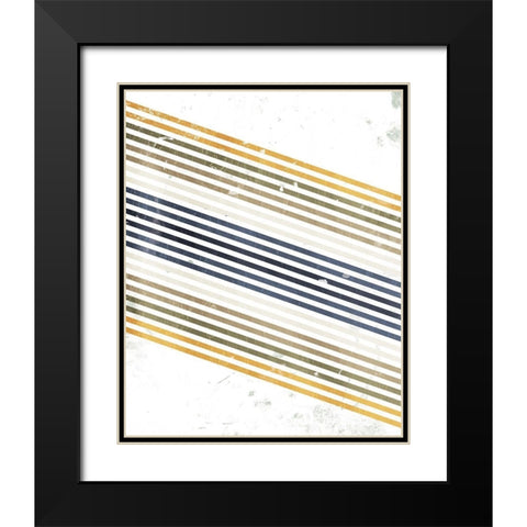 Jean Bright Black Modern Wood Framed Art Print with Double Matting by OnRei