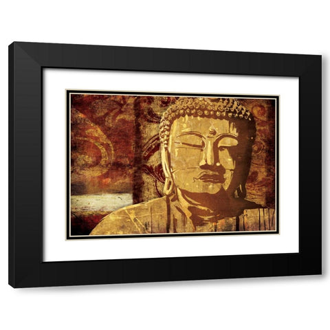 Find Golden Serenity Black Modern Wood Framed Art Print with Double Matting by OnRei