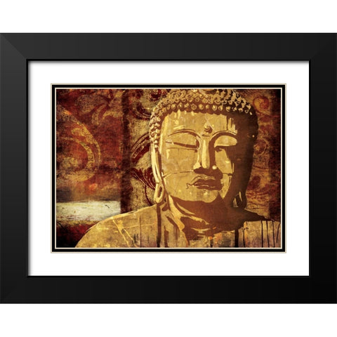 Find Golden Serenity Black Modern Wood Framed Art Print with Double Matting by OnRei