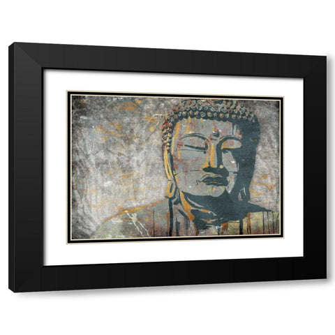 Find Serenity Black Modern Wood Framed Art Print with Double Matting by OnRei