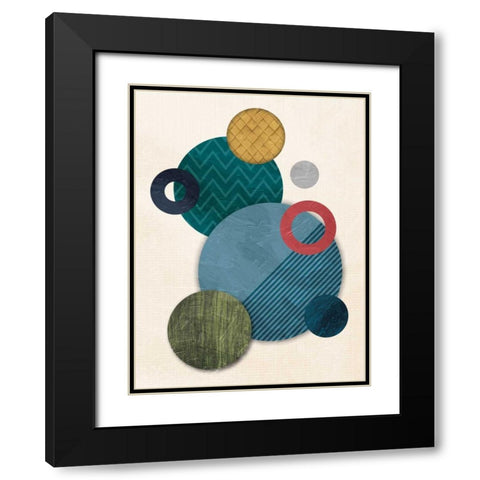 Circular Convention Black Modern Wood Framed Art Print with Double Matting by OnRei