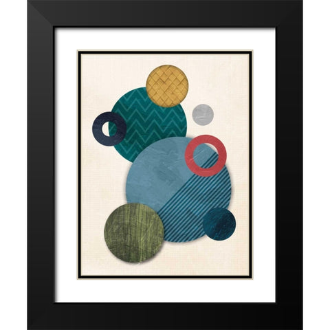 Circular Convention Black Modern Wood Framed Art Print with Double Matting by OnRei