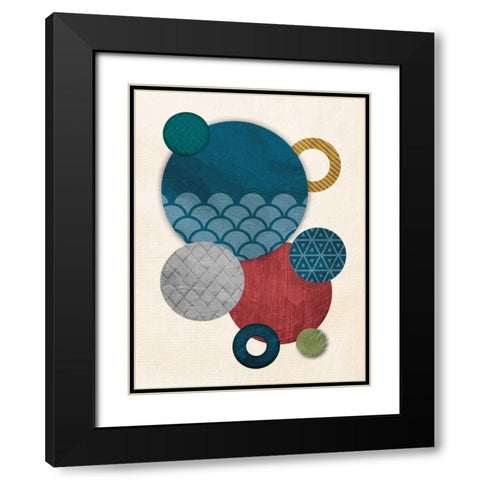 Circular Convention Mate Black Modern Wood Framed Art Print with Double Matting by OnRei