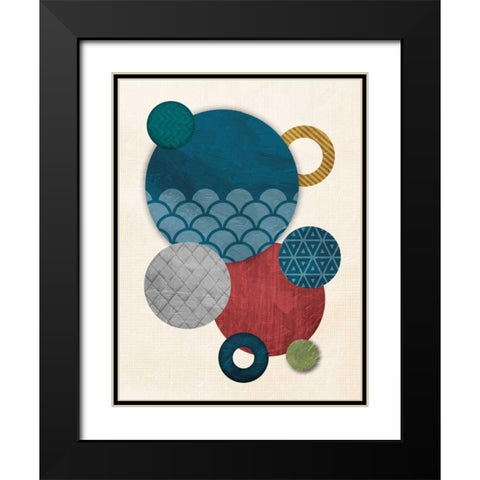 Circular Convention Mate Black Modern Wood Framed Art Print with Double Matting by OnRei