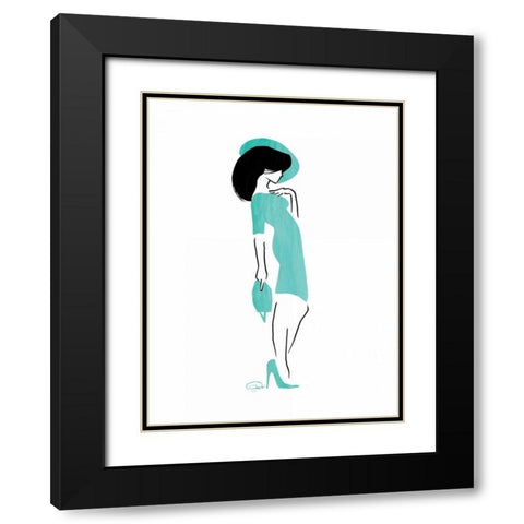 Who Me Black Modern Wood Framed Art Print with Double Matting by OnRei