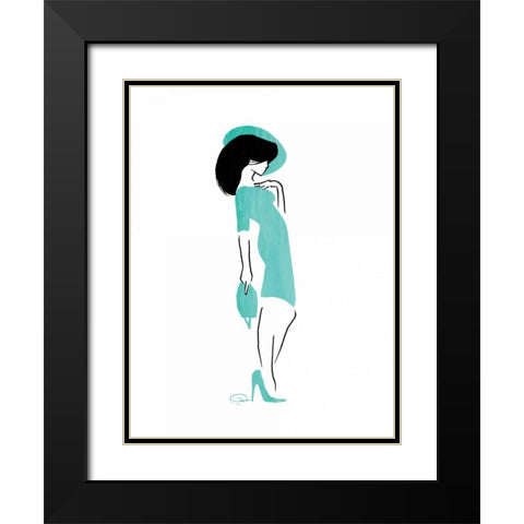 Who Me Black Modern Wood Framed Art Print with Double Matting by OnRei