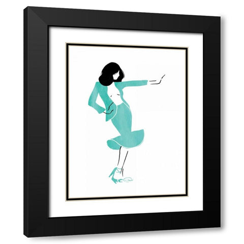 Stop It Black Modern Wood Framed Art Print with Double Matting by OnRei