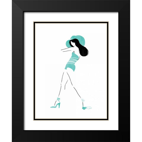 Work It Black Modern Wood Framed Art Print with Double Matting by OnRei