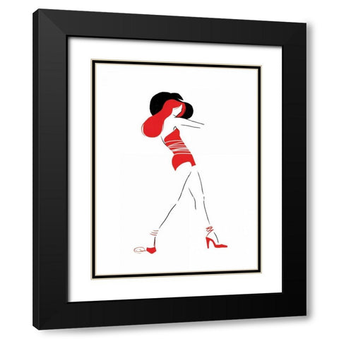 Work It Too Black Modern Wood Framed Art Print with Double Matting by OnRei