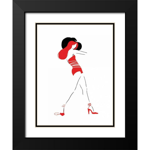 Work It Too Black Modern Wood Framed Art Print with Double Matting by OnRei