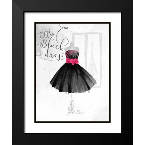 Little Black Dress Black Modern Wood Framed Art Print with Double Matting by OnRei