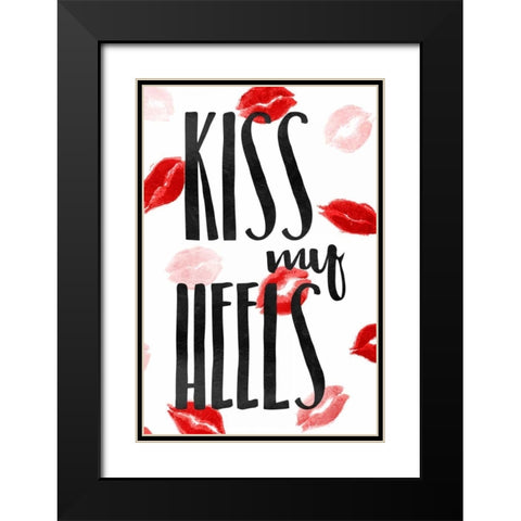 Kiss My Heels Black Modern Wood Framed Art Print with Double Matting by OnRei