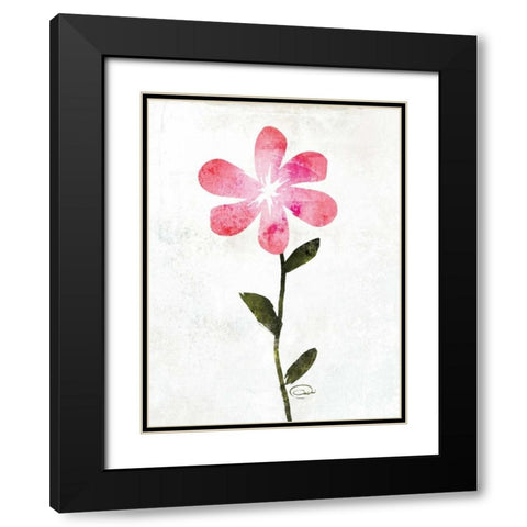 Happy Pink Black Modern Wood Framed Art Print with Double Matting by OnRei