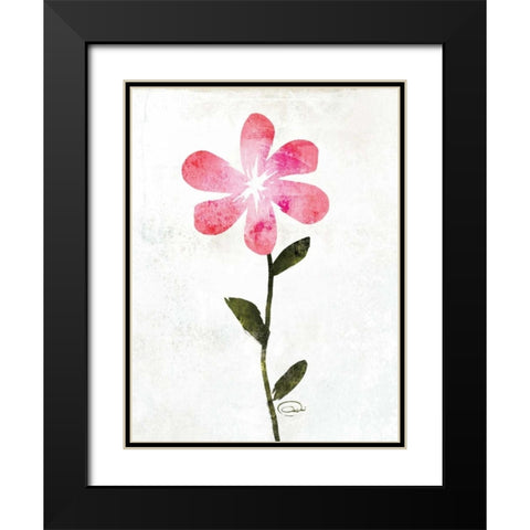 Happy Pink Black Modern Wood Framed Art Print with Double Matting by OnRei