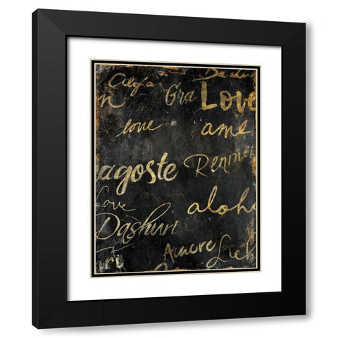 Language Of Love Black Modern Wood Framed Art Print with Double Matting by OnRei