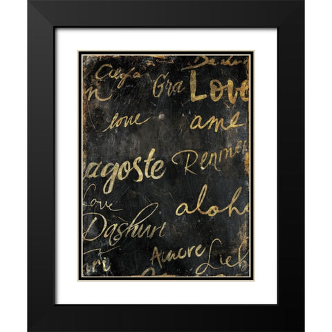 Language Of Love Black Modern Wood Framed Art Print with Double Matting by OnRei