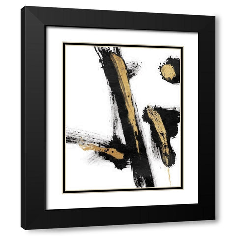 Feel Black Modern Wood Framed Art Print with Double Matting by OnRei