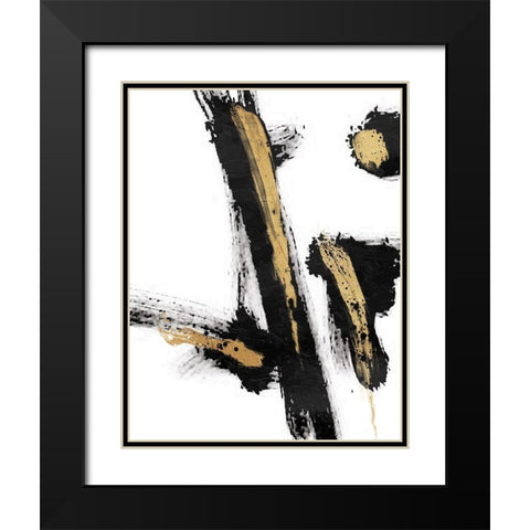 Feel Black Modern Wood Framed Art Print with Double Matting by OnRei