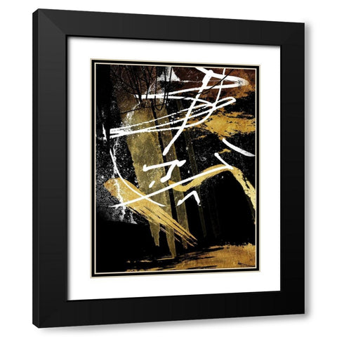 Distraction Black Modern Wood Framed Art Print with Double Matting by OnRei