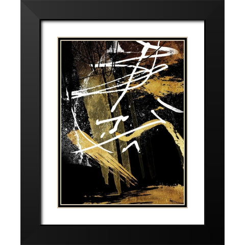 Distraction Black Modern Wood Framed Art Print with Double Matting by OnRei