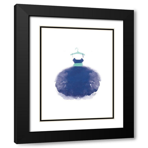 Puffy dress Black Modern Wood Framed Art Print with Double Matting by OnRei