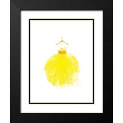 Puffy dress Three Black Modern Wood Framed Art Print with Double Matting by OnRei