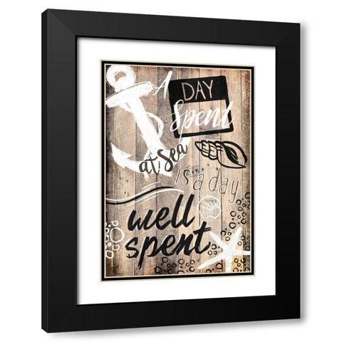 A Day At Sea Black Modern Wood Framed Art Print with Double Matting by OnRei