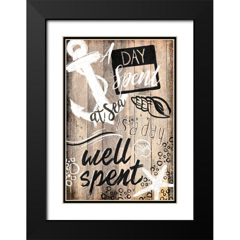 A Day At Sea Black Modern Wood Framed Art Print with Double Matting by OnRei