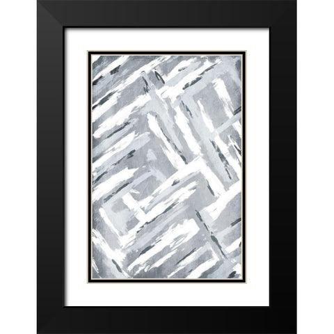 Sketched Connection Black Modern Wood Framed Art Print with Double Matting by OnRei