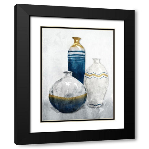 Gold Night Vessels Black Modern Wood Framed Art Print with Double Matting by OnRei