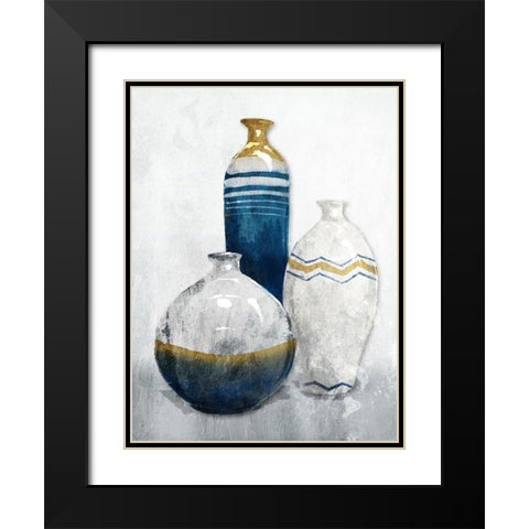 Gold Night Vessels Black Modern Wood Framed Art Print with Double Matting by OnRei