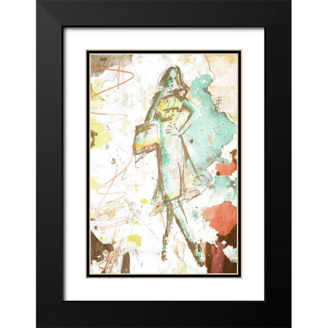 Fashion On The Wall Black Modern Wood Framed Art Print with Double Matting by OnRei