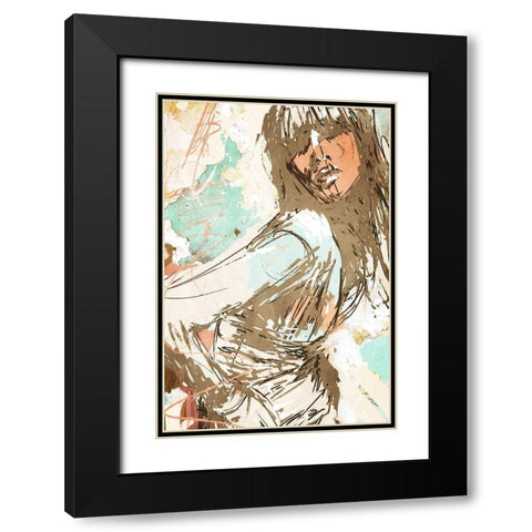 Fashion Push Black Modern Wood Framed Art Print with Double Matting by OnRei