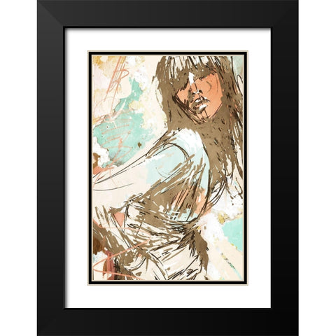 Fashion Push Black Modern Wood Framed Art Print with Double Matting by OnRei