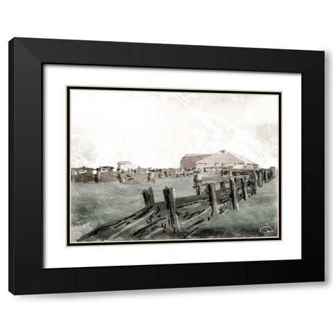 Farm Day Black Modern Wood Framed Art Print with Double Matting by OnRei