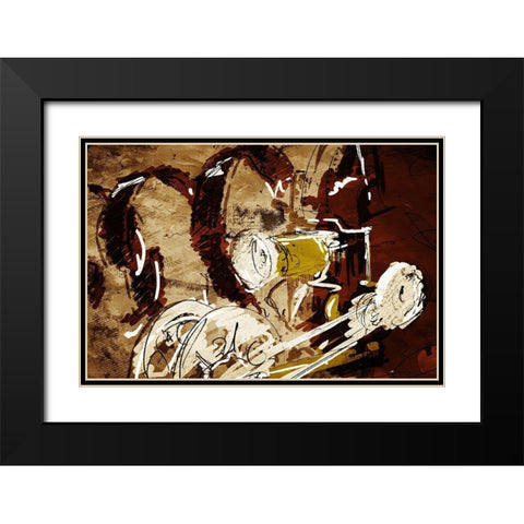 Projector And Film Black Modern Wood Framed Art Print with Double Matting by OnRei