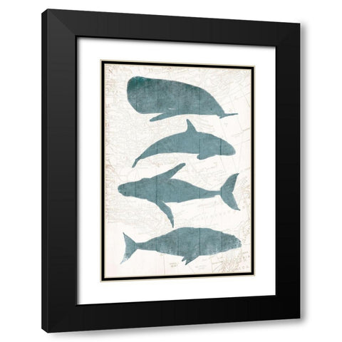 Sea Life Black Modern Wood Framed Art Print with Double Matting by OnRei