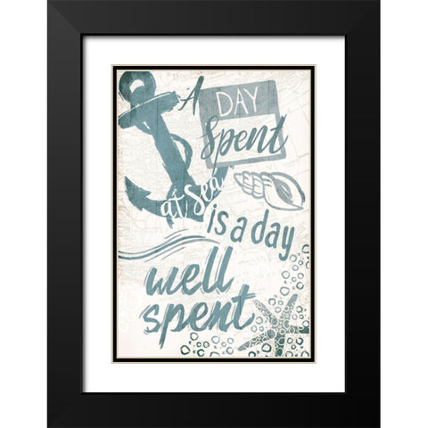 A Day At Sea Black Modern Wood Framed Art Print with Double Matting by OnRei