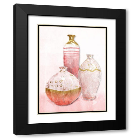 Blush Vessels Black Modern Wood Framed Art Print with Double Matting by OnRei