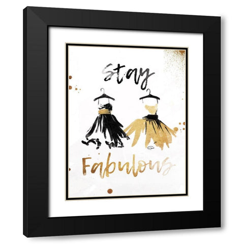 Stay Gold Black Modern Wood Framed Art Print with Double Matting by OnRei