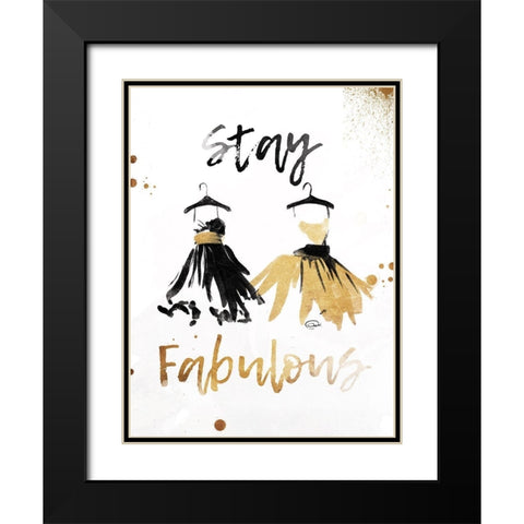 Stay Gold Black Modern Wood Framed Art Print with Double Matting by OnRei