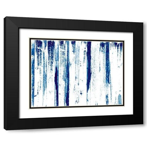 Blue Tears Black Modern Wood Framed Art Print with Double Matting by OnRei