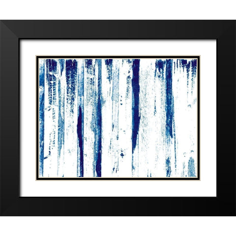 Blue Tears Black Modern Wood Framed Art Print with Double Matting by OnRei