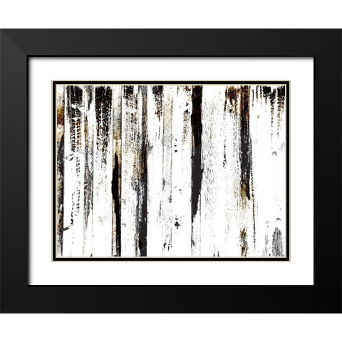 Gold Black Woods Black Modern Wood Framed Art Print with Double Matting by OnRei